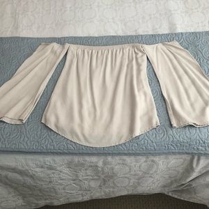 Beige off the shoulder long sleeve from Tobi